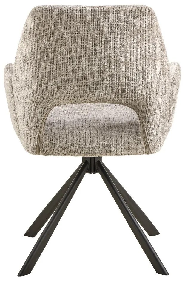 Világosszürke kárpitozott karfás étkezőfotel Graham – Actona