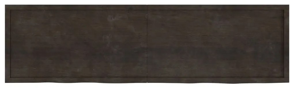 sötétbarna kezelt tömör tölgyfa asztallap 220x60x(2-6) cm
