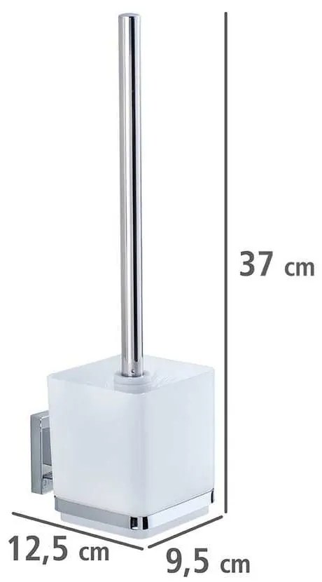 Fényes ezüstszínű öntapadós műanyag fürdőszobai kiegészítő szett Quadro – Wenko