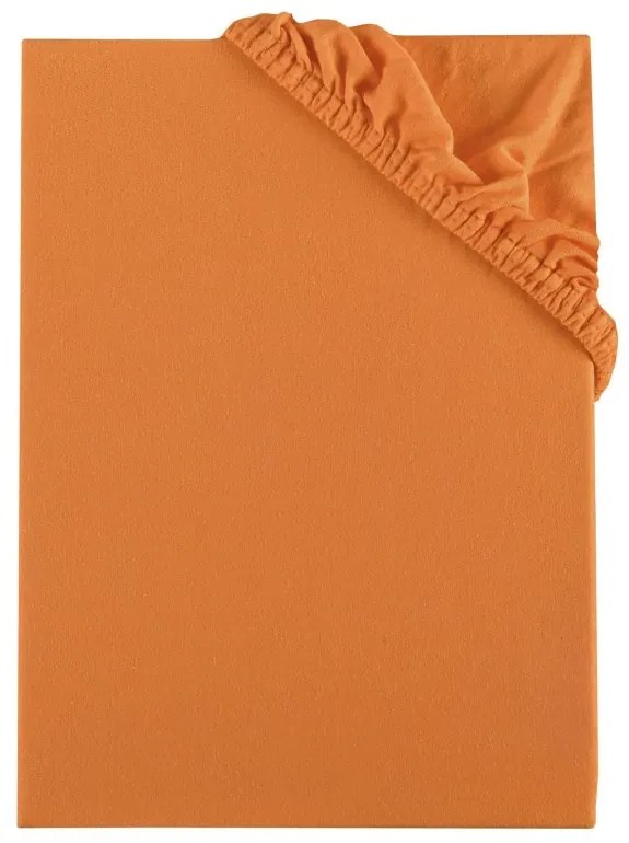 EMI barackszínű 100% pamutjersey gumis lepedő, 90 (100)x200-as lap