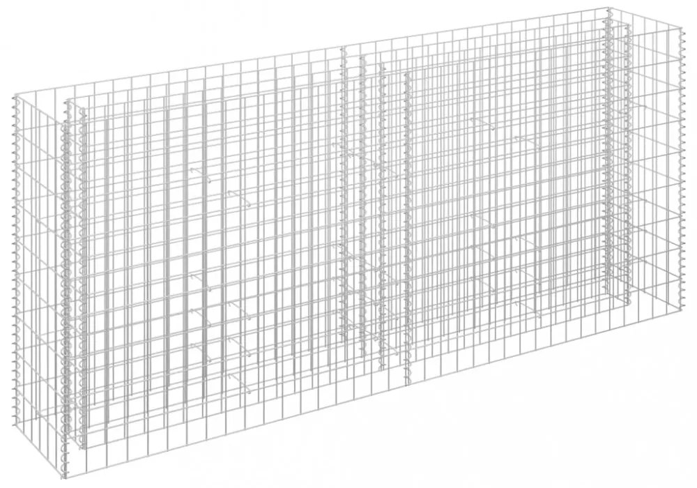 horganyzott acél gabion magaságyás 180 x 30 x 90 cm