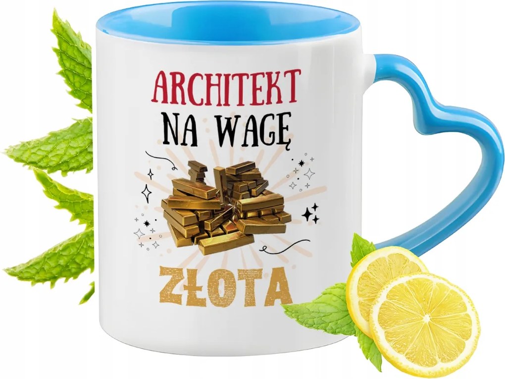 Építészeknek Kék Bögre Szív Alakú Füllel Ajándék