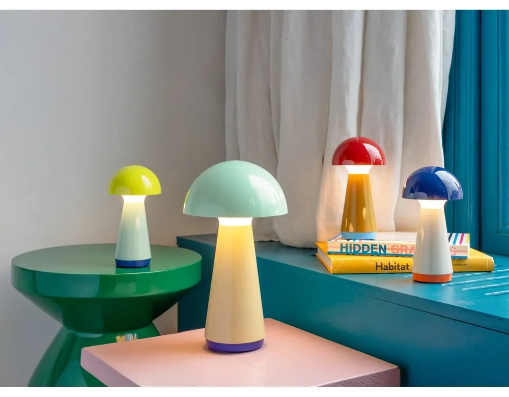 Sárga-világoskék LED dimmelhető asztali lámpa (magasság 18 cm) Bobbi – Remember