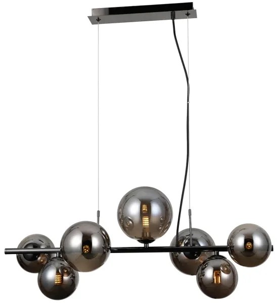 ITALUX PND-406007-7A-BCR - Csillár zsinóron CANELLO 7xG9/5W/230V fekete