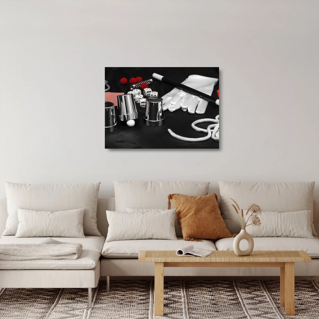 A mágus felszerelésének képe (üvegen) (70x50 cm)