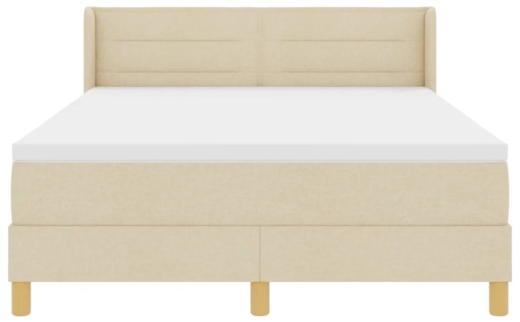 Boxspring Ágy Matraccal – Krém – 140 x 190 cm – Szövet