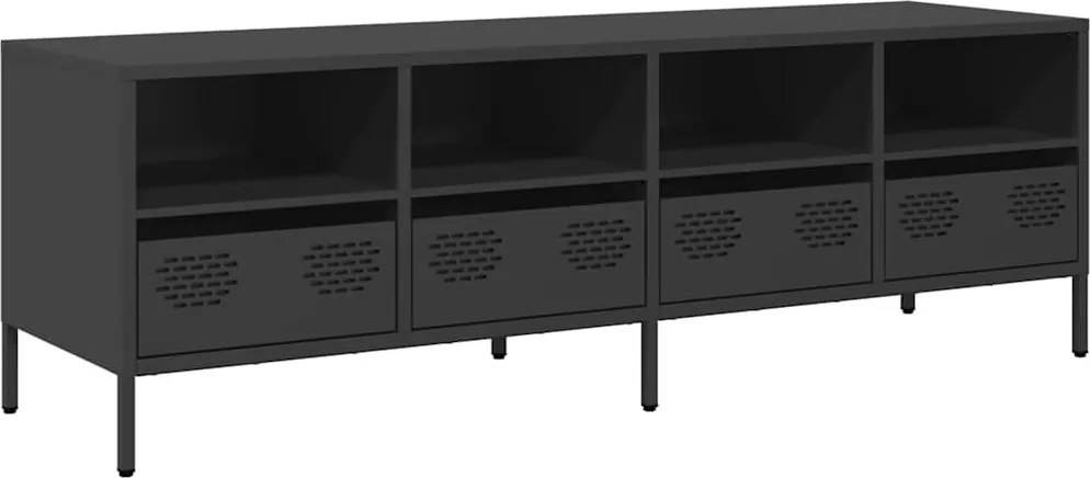 vidaXL fekete hidegen hengerelt acél TV-szekrény 135 x 39 x 43,5 cm