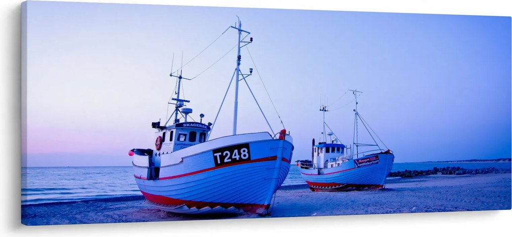 Kép - Partraszállás szürkületkor (120x50 cm)