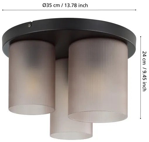 Eglo 901161 - Mennyezeti lámpa COLOMERA 3xE27/40W/230V szürke