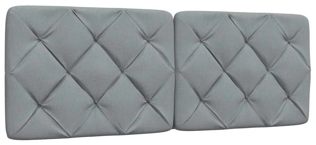 világosszürke szövet ágy matraccal 140x190 cm