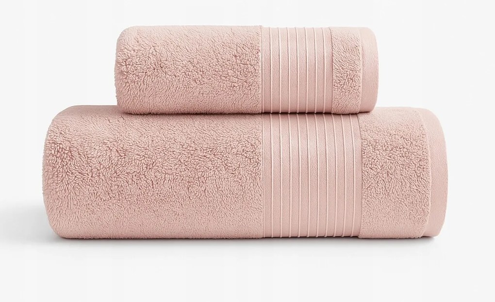 Törölköző 70x140 Paris Rózsaszín púderes pamut 450g Prémium