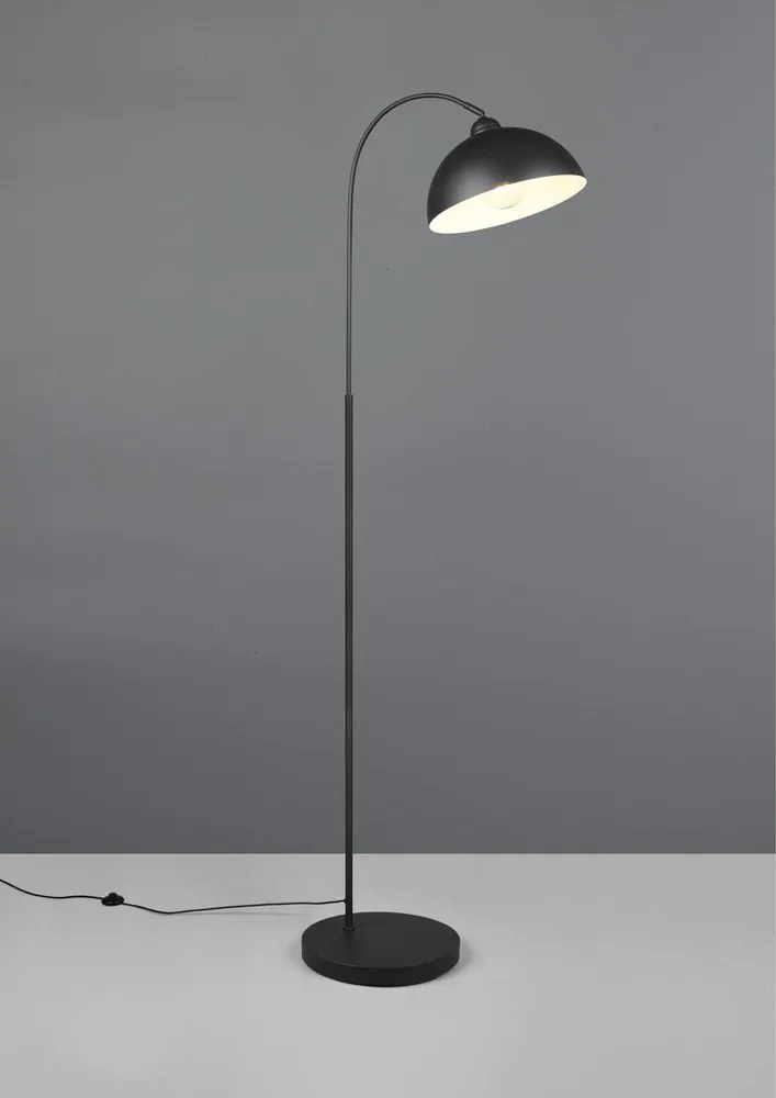 Fekete állólámpa fém búrával (magasság 170 cm) Sierra – Reality