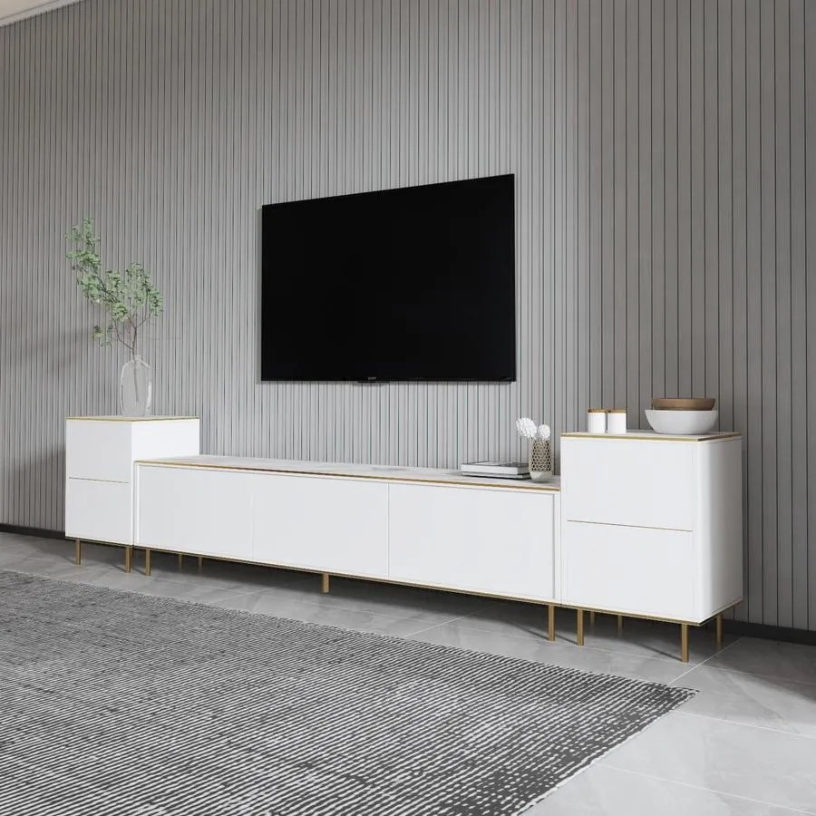 TV szekrény Imaj - Marble, White