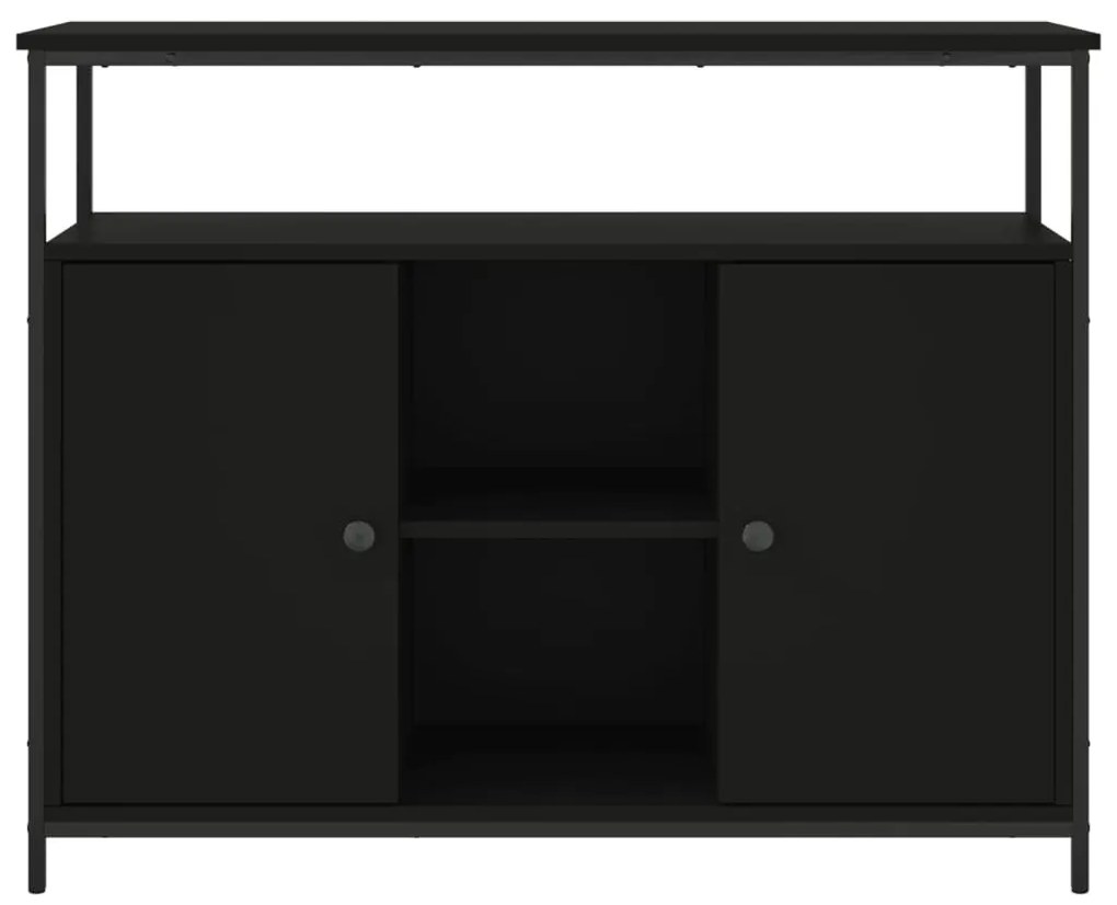 fekete szerelt fa tálalószekrény 100 x 35 x 80 cm