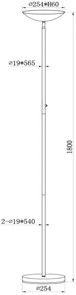 Lucide 19791/20/02 - LED Dimmelhető állólámpa ZENITH LED/20W/230V arany