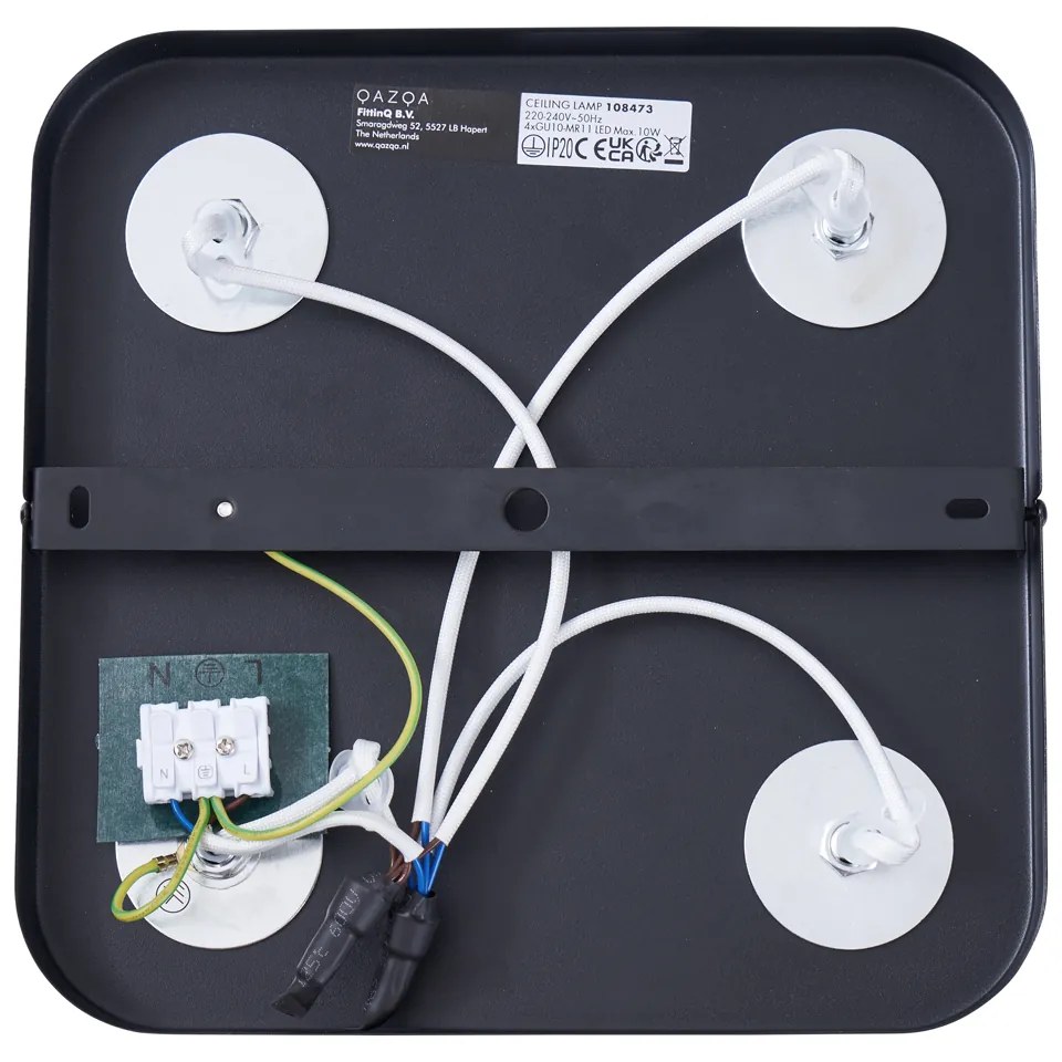 Lekerekített fekete mennyezeti spotlámpa GU10 35mm 4-es forgatható és dönthető - Kate