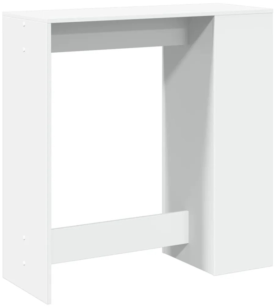 fehér szerelt fa tárolórekeszes bárasztal 101 x 40 x 103,5 cm