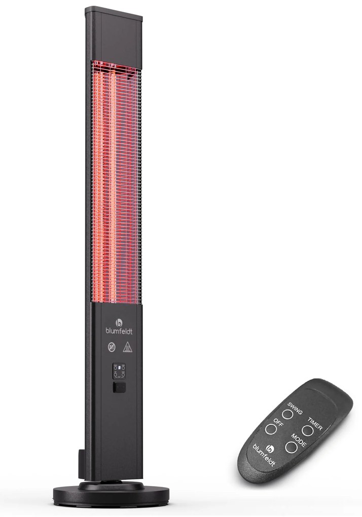 Blumfeldt Heat Guru Plus 3000, kültéri és beltéri hősugárzó, 3000W, 3 fűtési szint, távirányítóval