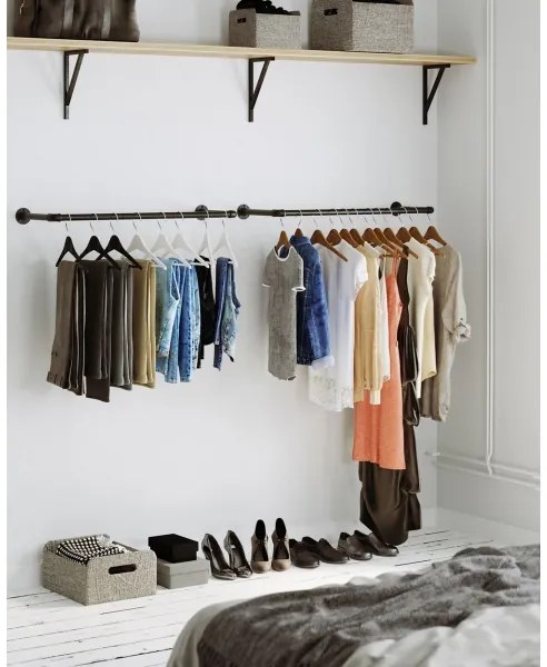 LINEA 2 darabos falra szerelhető vállfatartó, fekete