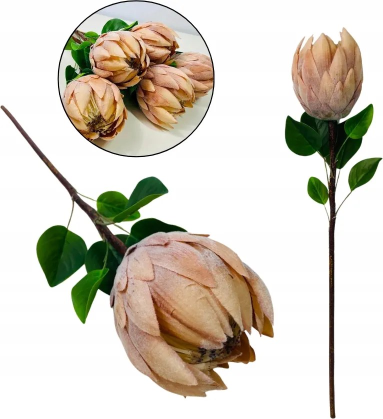 Mesterséges virágok Articsóka Protea Királyi Ezüst 74 cm Virágok Mint Élő