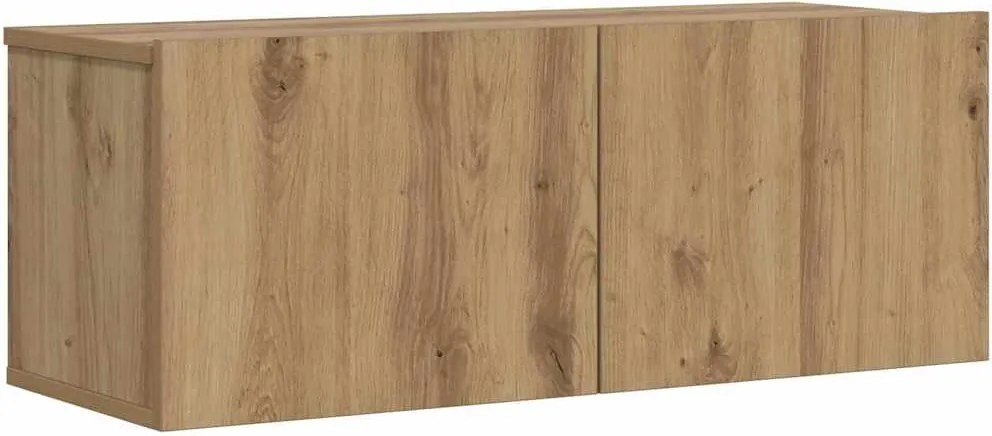 vidaXL kézműves tölgy színű szerelt fa fali TV-szekrény 80x30x30 cm