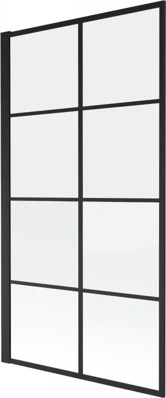 Mexen Alex 1-szárnyú kádparaván 70 x 140 cm, fekete rács fix - 893-070-000-70-77