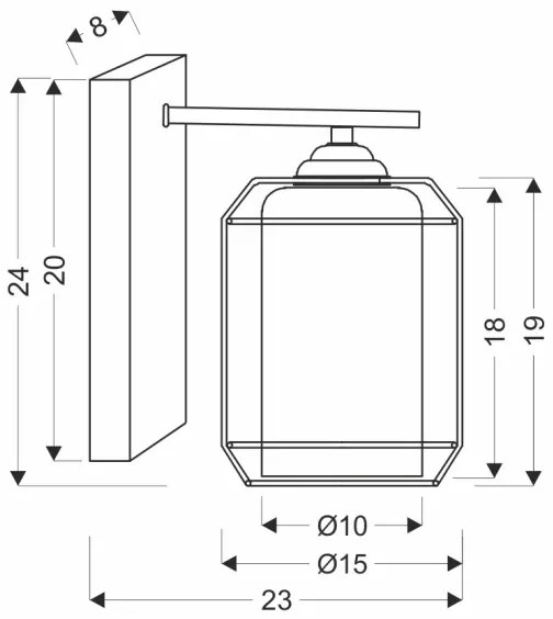 Fali lámpa JONERA 1xE27/40W/230V fekete