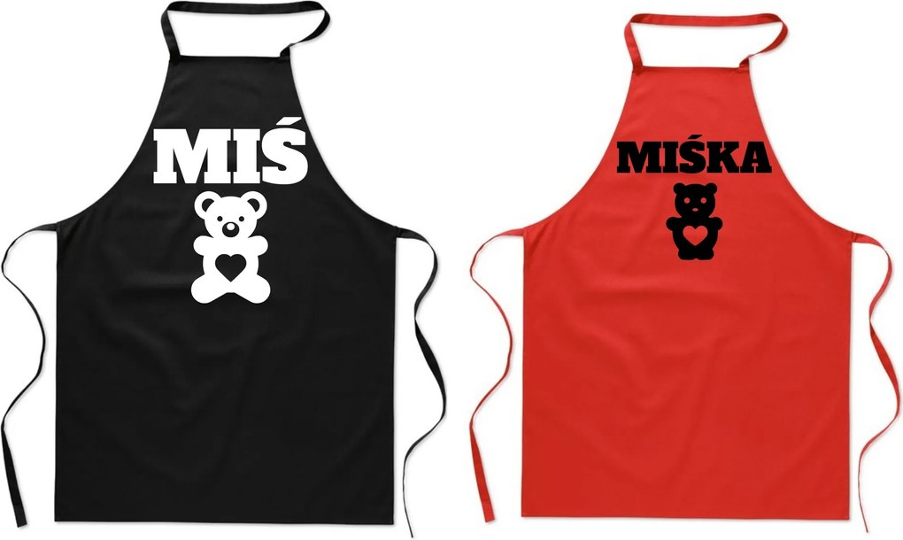 Konyhai kötények Pároknak Valentin nap Ajándék Maci mackó Valentin nap