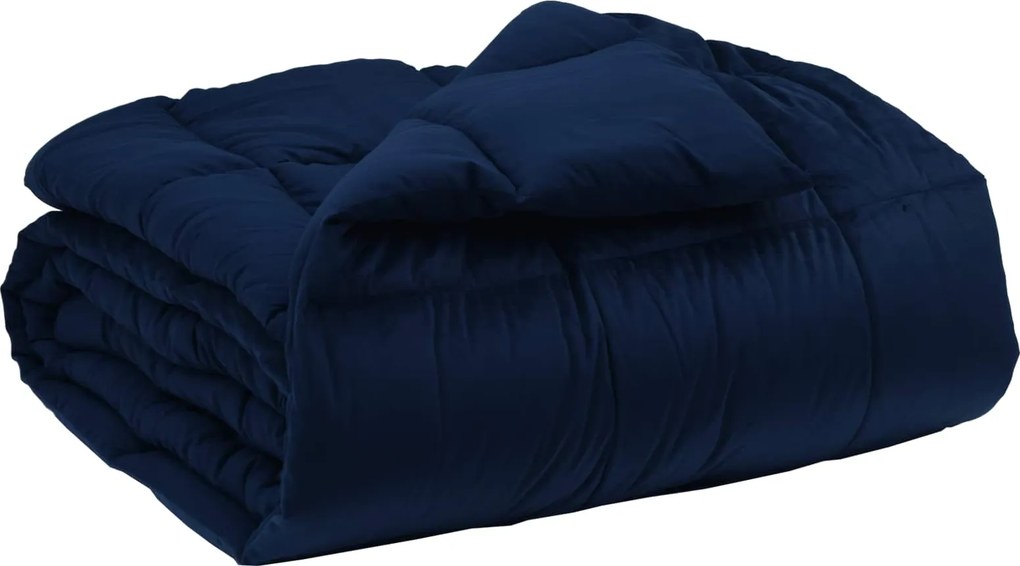 vidaXL Téli takaró Sövényes Sötét kék 135 x 200 cm Mikroszál