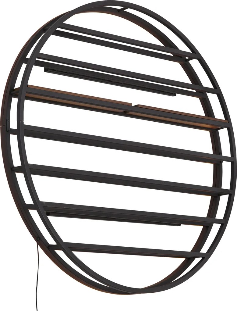 Modern Wall Lamp Black with wine rack Incl. LED - Wine Rack