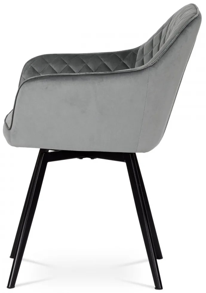 SCAUN MODERN PIVOTANT CU TAPIȚERIE DIN CATIFEA GRI DCH-425