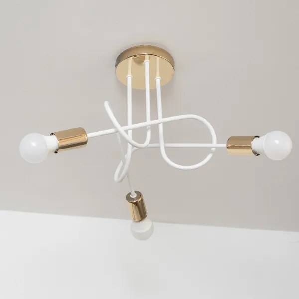 Ráépíthető csillár OXFORD 3xE27/15W/230V arany/fehér