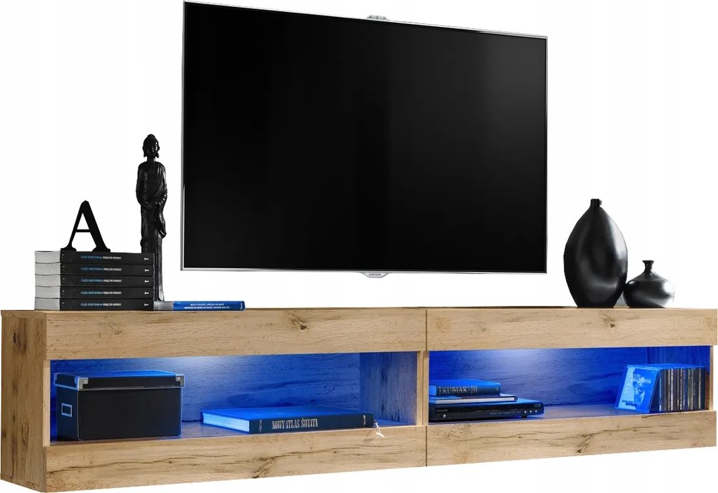 Rtv bútor szett Tivoli SET4 Wotan tölgy/Wotan tölgy, Kék Led