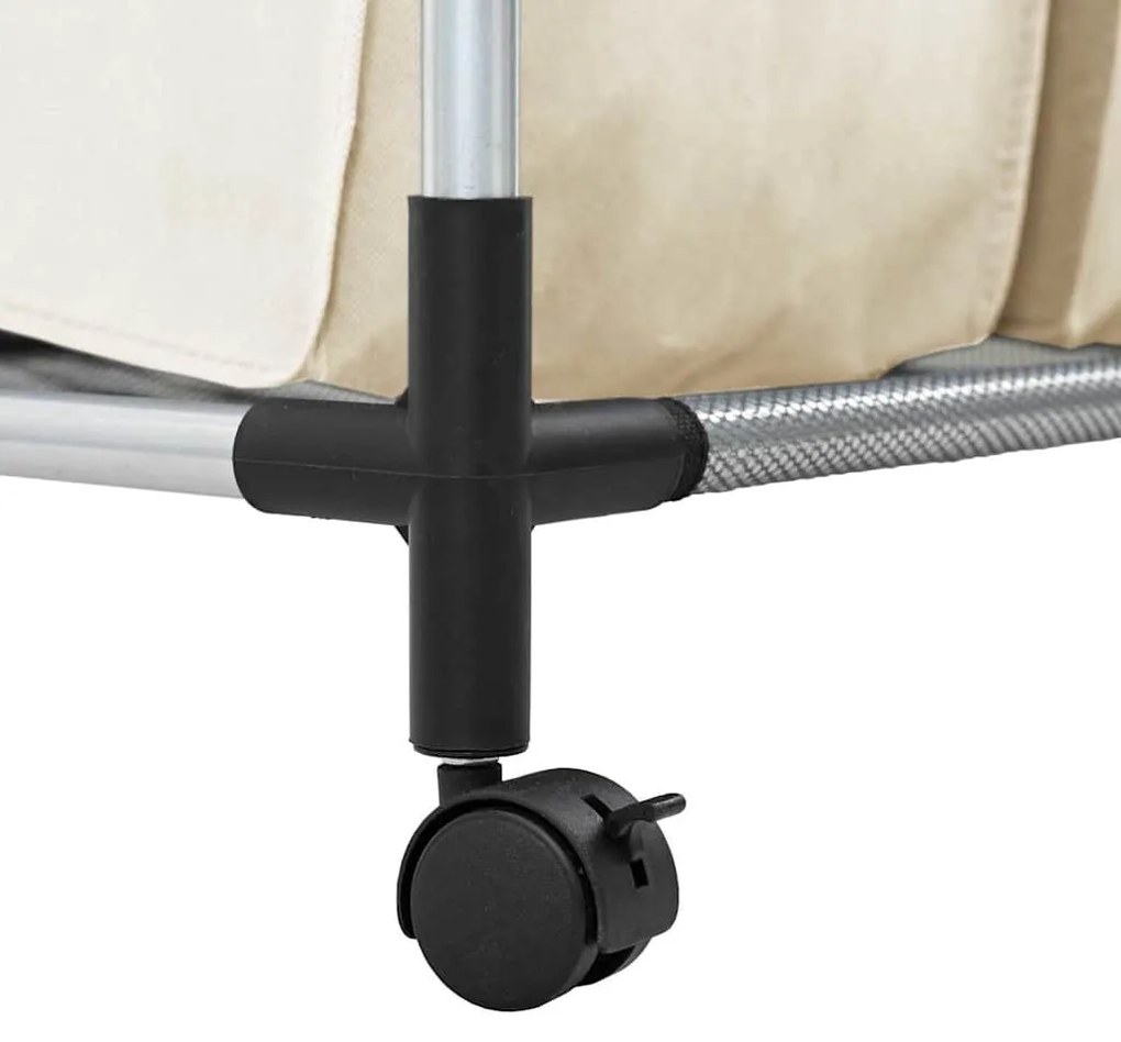 krémszínű acél szennyesszortírozó 3 zsákkal