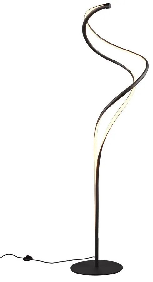 Fekete LED állólámpa fém búrával (magasság 160 cm) Nala – Trio Select