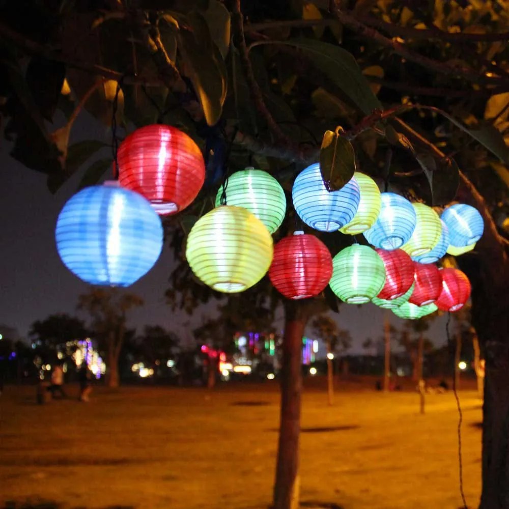Party lampion, 10 LED-es, elemes