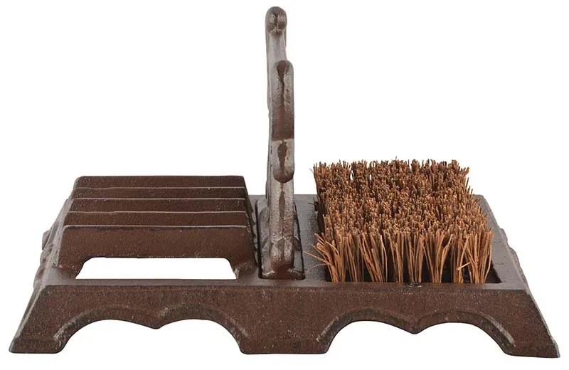 Öntöttvas sárkaparó, cipőtisztító kefével