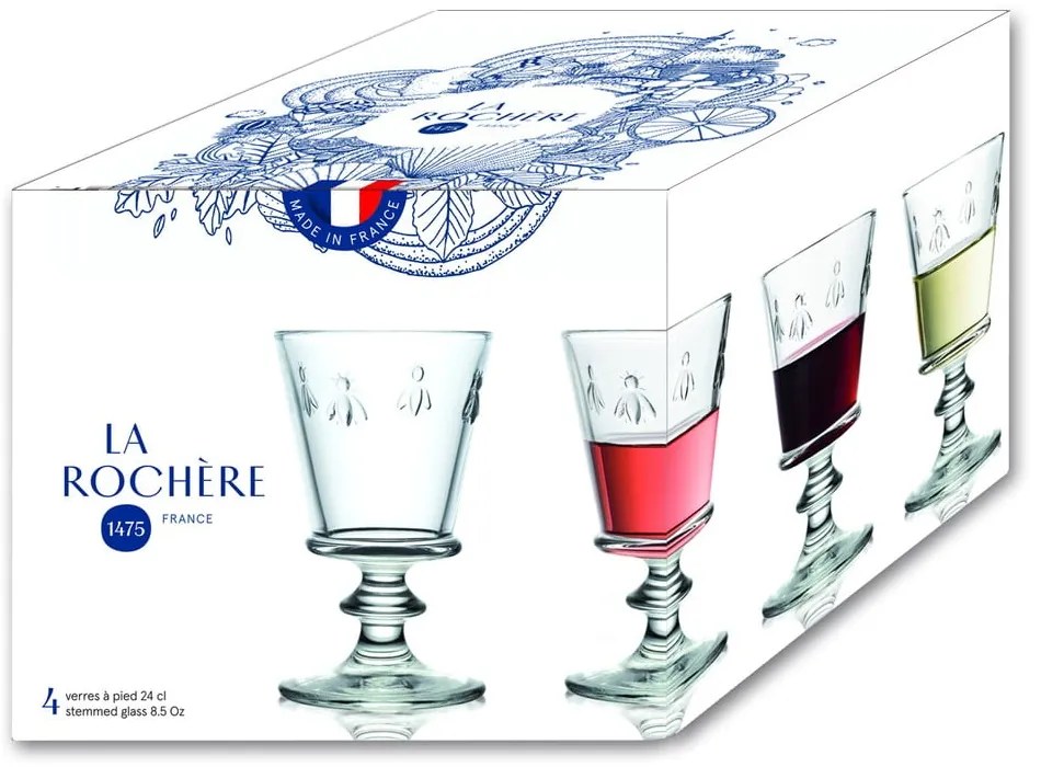 Borospohár szett 4 db-os 230 ml Abeille – La Rochére