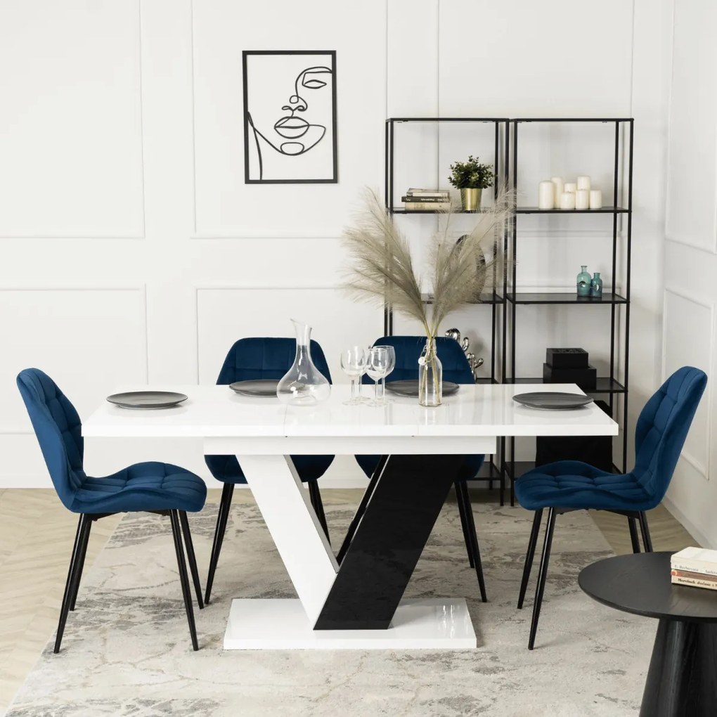 Sötétkék Bársony Étkezőszék. LUCKY