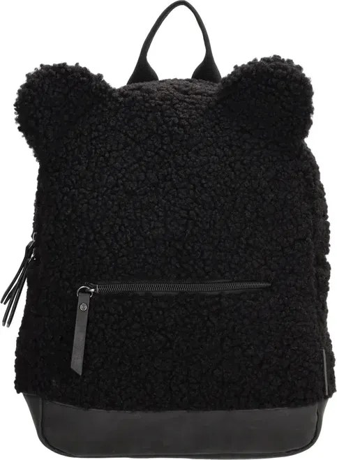 Fekete bolyhos gyerek hátizsák „Winnie”