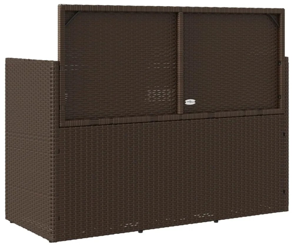 barna polyrattan kerti pad párnákkal