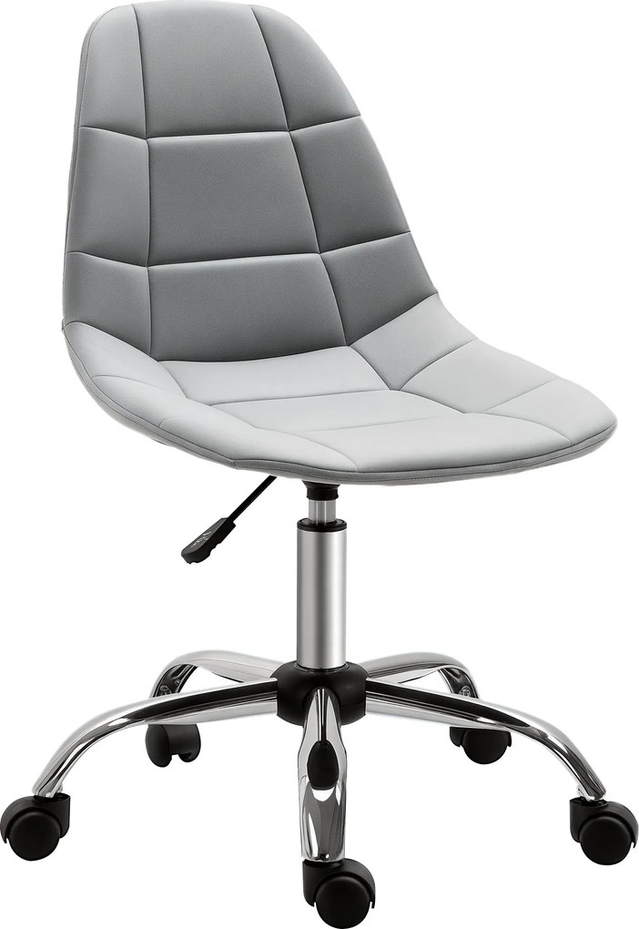 Vinsetto Forgószék, Ergonomikus és Állítható Karfa Nélkül, Szürke, 59x59x81-91cm | Aosom