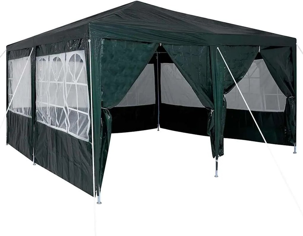 vidaXL Partysátor Zöld 400 x 400 x 266 cm Polietilén