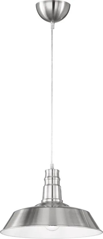 Matt ezüstszínű fém függőlámpa fém búrával ø 36 cm Will – Reality