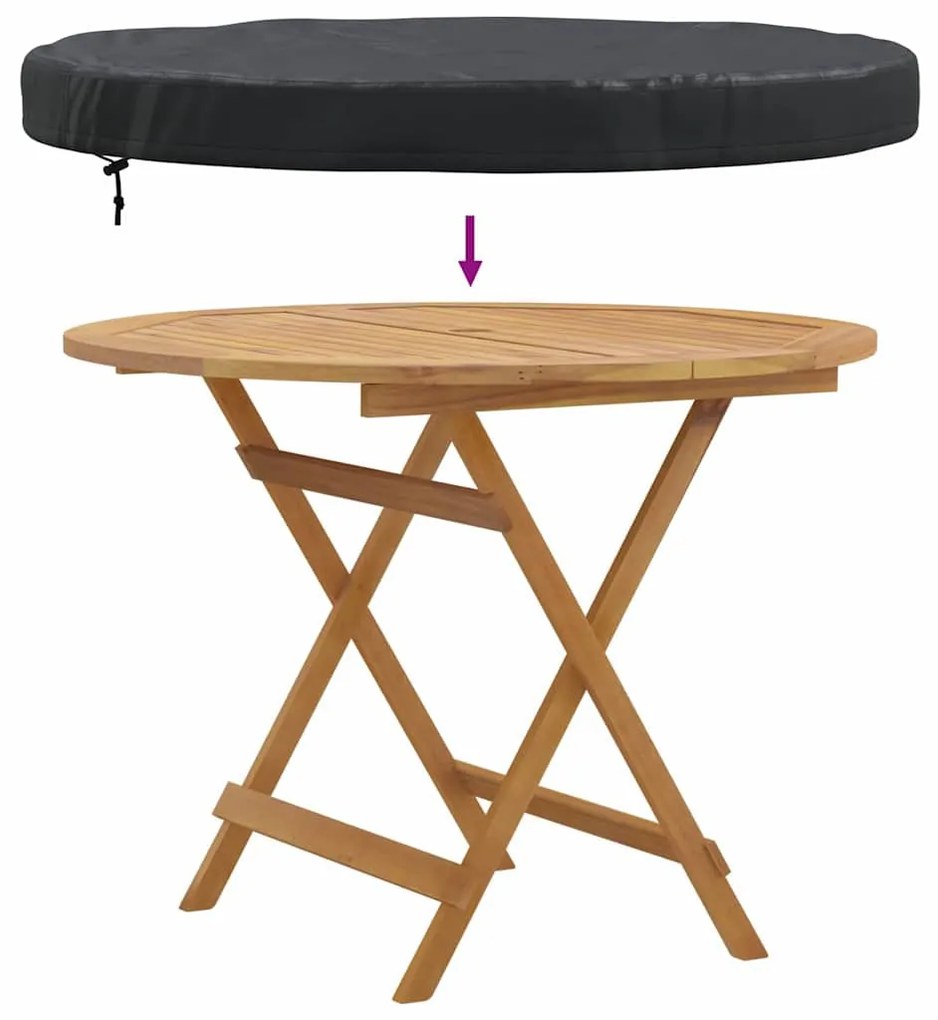 Kültéri Asztal Huzat Fekete 92 x 92 x 10 cm 600D szövet