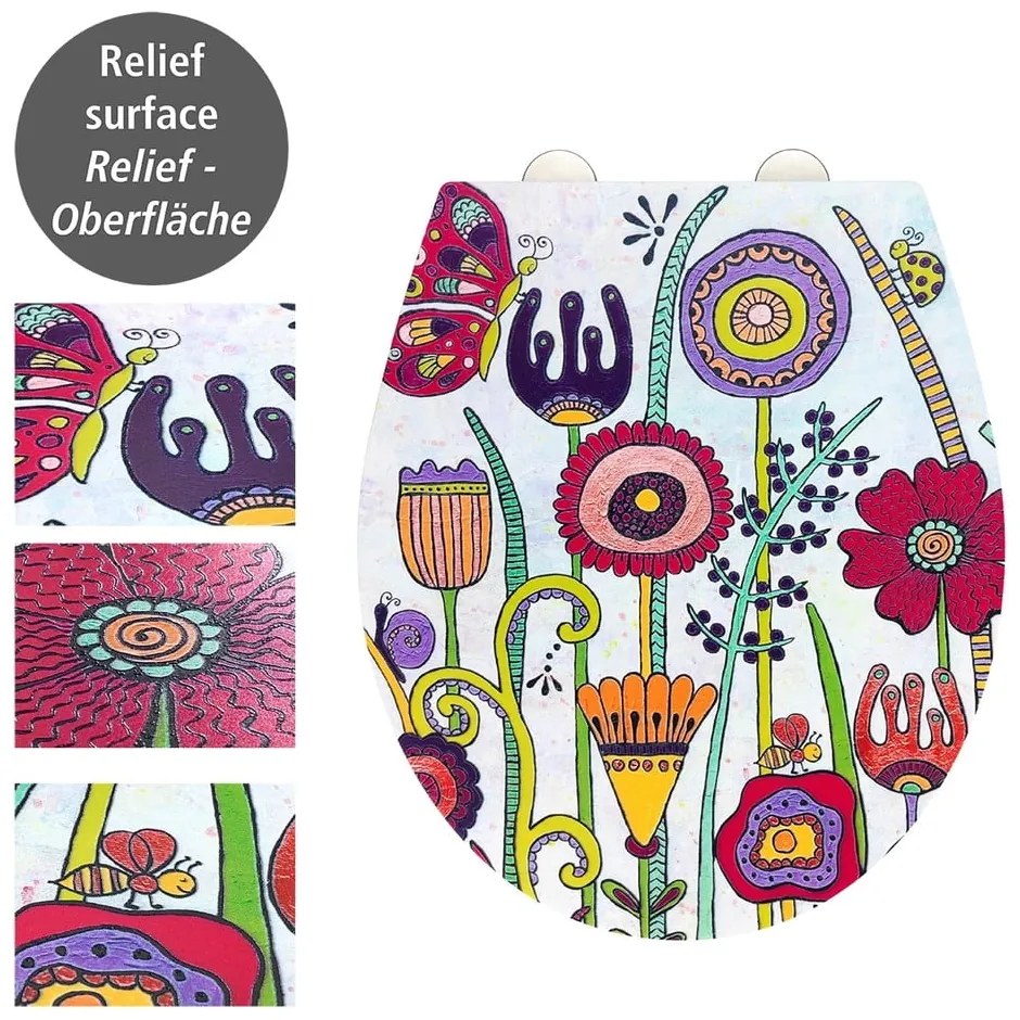 WC-ülőke automatikus záródással 37 x 44,5 cm Rollin'Art Full Bloom – Wenko