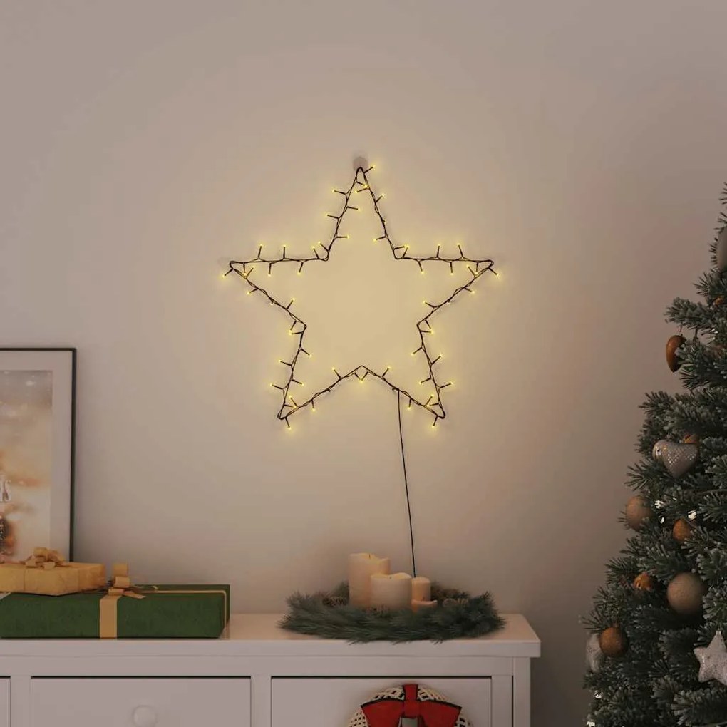 meleg fehér karácsonyi fények csillag sziluett 80 LED