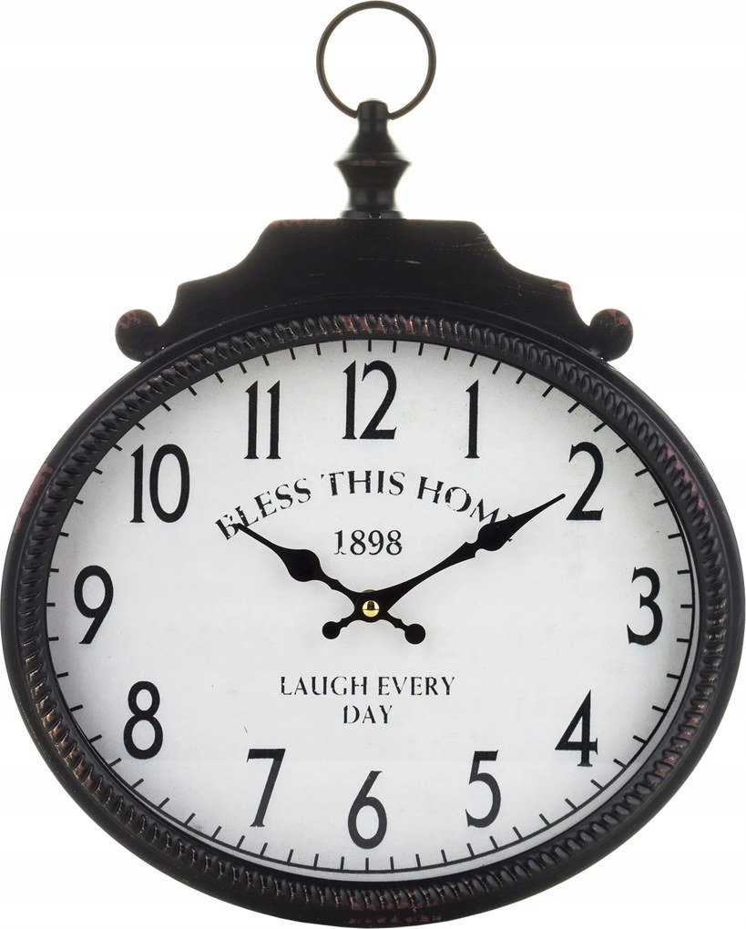 Falióra fekete fehér számlap lógó retro fém üveg retro dekoráció