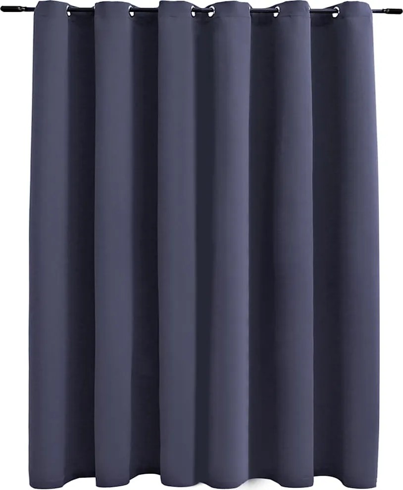 vidaXL antracitszürke sötétítőfüggöny fémkarikákkal 290 x 245 cm