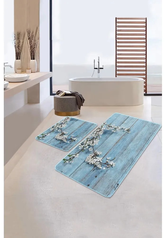 Kék fürdőszobai kilépő szett 2 db-os 60x100 cm – Mila Home